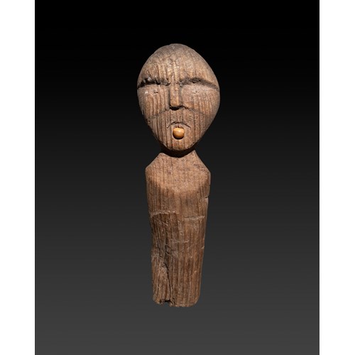 Wood Figure With Labret